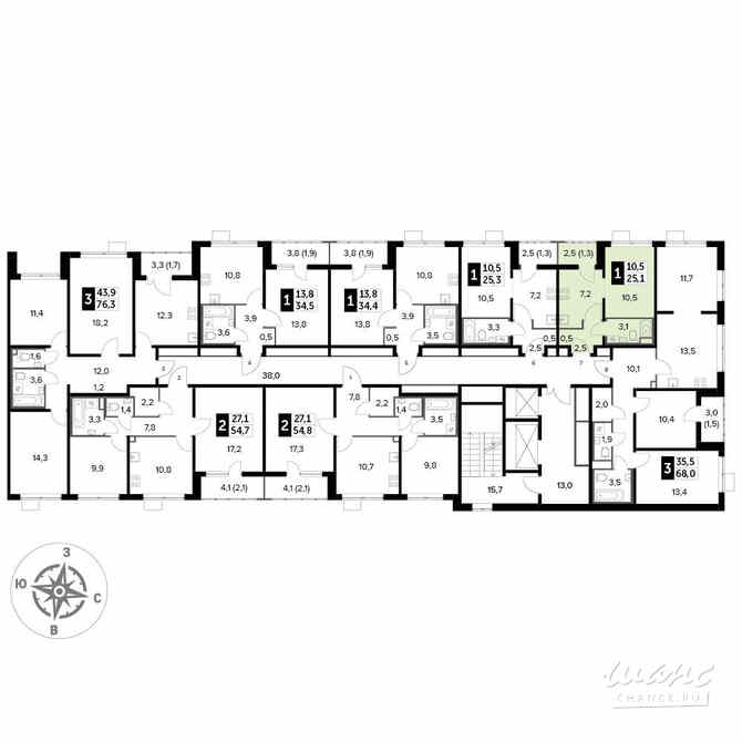 1-к квартира, 24.9 м², этаж 20/24 Люберцы - изображение 4