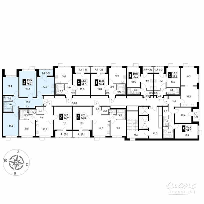 3-к квартира, 76.3 м², этаж 24/24 Люберцы - изображение 4