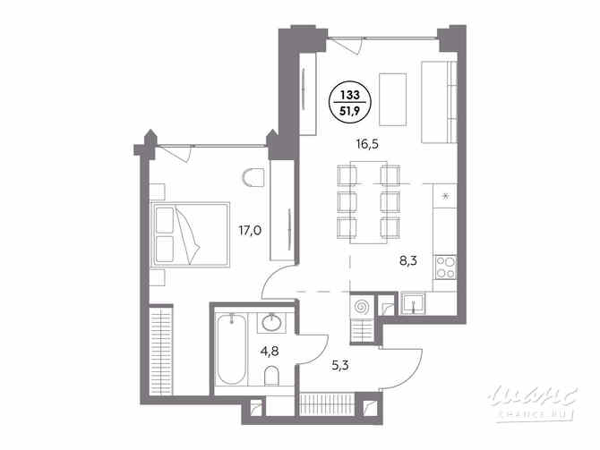1-к квартира, 51.9 м², этаж 2/7 Москва - изображение 2