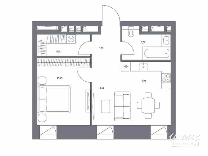 1-к квартира, 47.2 м², этаж 2/6 Москва - изображение 2
