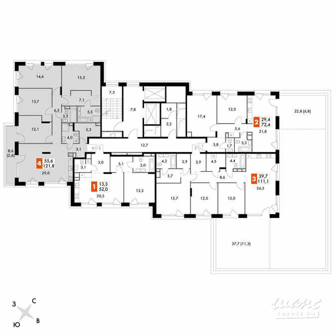 5-к квартира, 122.3 м², этаж 13/17 Москва - изображение 3