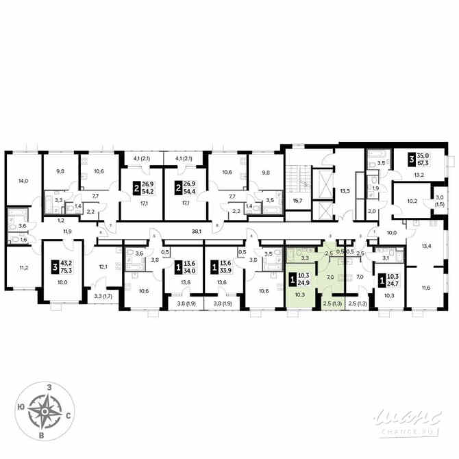1-к квартира, 24.8 м², этаж 11/25 Люберцы - изображение 4