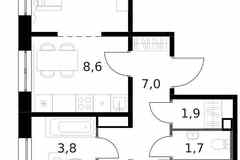 3-к квартира, 63.2 м², этаж 7/14