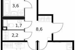 2-к квартира, 59.7 м², этаж 6/14