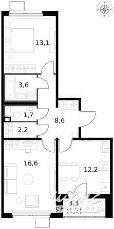 2-к квартира, 59.7 м², этаж 6/14 Москва - изображение 2