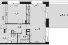 3-к квартира, 72.8 м², этаж 13/17