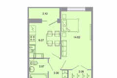 1-к квартира, 32.9 м², этаж 14/20