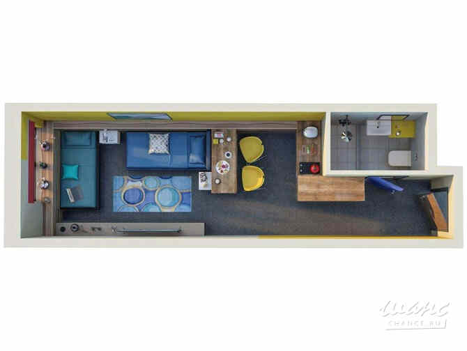 1-к квартира, 45.3 м², этаж 3/26 Санкт-Петербург - изображение 3