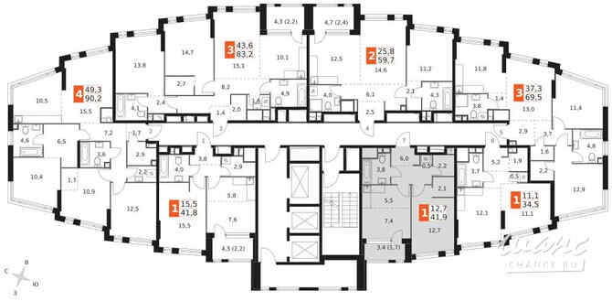 1-к квартира, 41.9 м², этаж 26/29 Москва - изображение 4