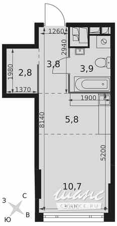 1-к квартира, 27 м², этаж 27/29 Москва - изображение 1
