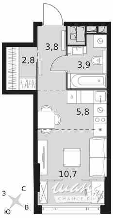 1-к квартира, 27 м², этаж 27/29 Москва - изображение 2