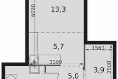 1-к квартира, 32.6 м², этаж 17/29