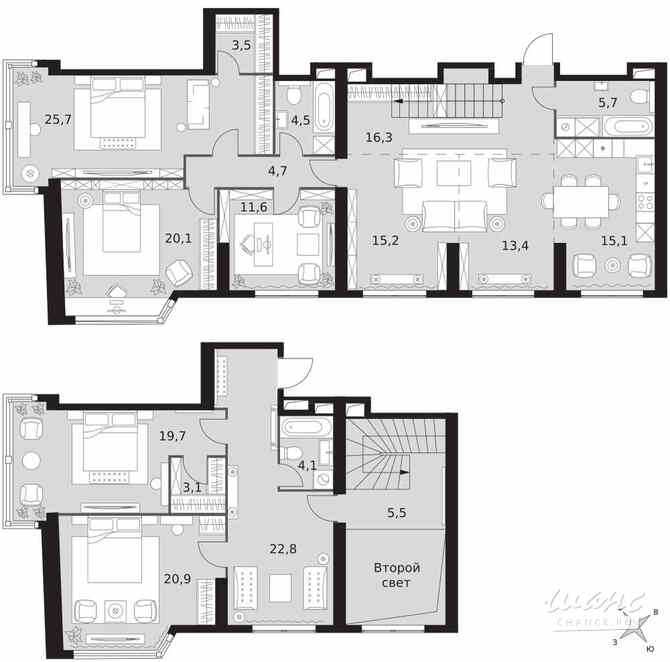 6-к квартира, 211.9 м², этаж 46/46 Москва - изображение 2