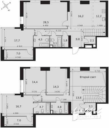 6-к квартира, 180.7 м², этаж 46/46 Москва - изображение 1