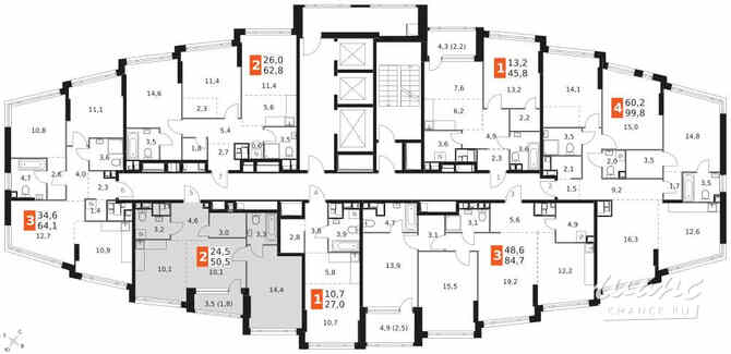 2-к квартира, 50.5 м², этаж 25/29 Москва - изображение 4