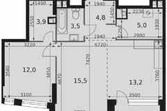 2-к квартира, 59.8 м², этаж 11/29