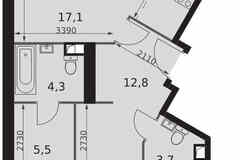3-к квартира, 87.6 м², этаж 21/44