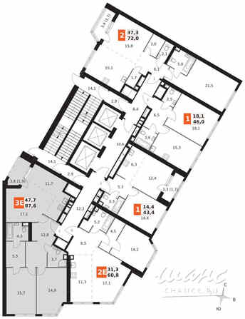 3-к квартира, 87.6 м², этаж 21/44 Москва - изображение 4