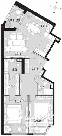 3-к квартира, 87.6 м², этаж 21/44 Москва - изображение 2