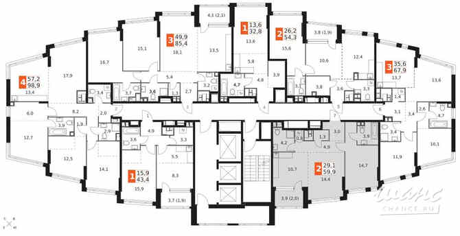 2-к квартира, 59.9 м², этаж 26/29 Москва - изображение 4