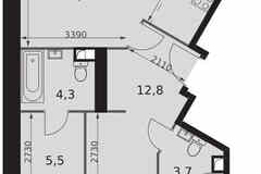 3-к квартира, 91.3 м², этаж 30/44
