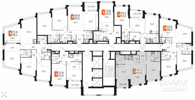 2-к квартира, 60 м², этаж 22/29 Москва - изображение 4
