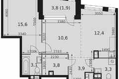 2-к квартира, 54.6 м², этаж 20/29