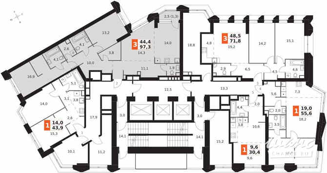 3-к квартира, 97.3 м², этаж 27/47 Москва - изображение 4