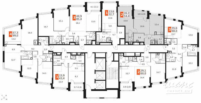 2-к квартира, 54.4 м², этаж 24/29 Москва - изображение 4