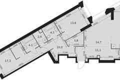 3-к квартира, 100.6 м², этаж 43/47