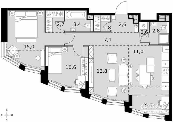 3-к квартира, 77.9 м², этаж 4/29 Москва - изображение 2