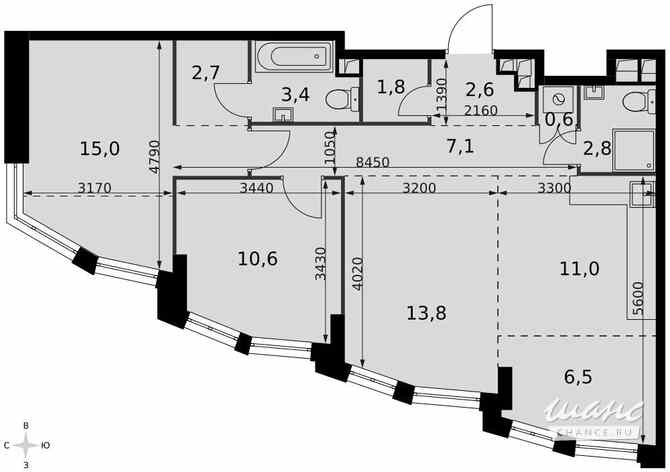 3-к квартира, 77.9 м², этаж 4/29 Москва - изображение 1