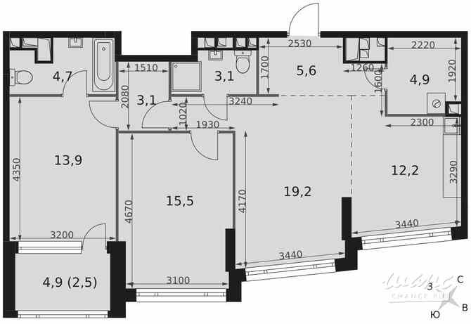 3-к квартира, 84.7 м², этаж 26/29 Москва - изображение 1