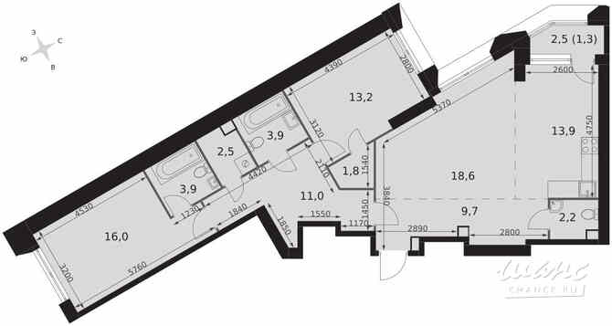 3-к квартира, 98 м², этаж 12/47 Москва - изображение 1