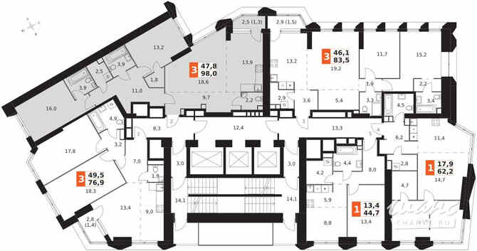 3-к квартира, 98 м², этаж 12/47 Москва - изображение 4