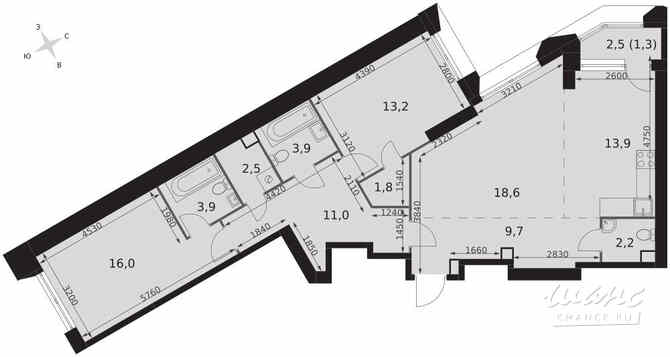 3-к квартира, 98 м², этаж 24/47 Москва - изображение 1