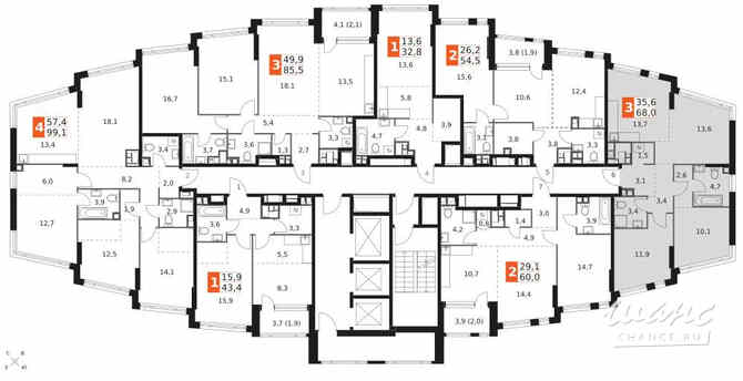 3-к квартира, 68 м², этаж 21/29 Москва - изображение 4