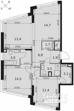 3-к квартира, 74.9 м², этаж 17/29 Москва - изображение 1