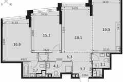 3-к квартира, 89.1 м², этаж 28/29