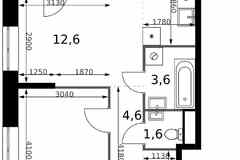 2-к квартира, 45.2 м², этаж 27/32