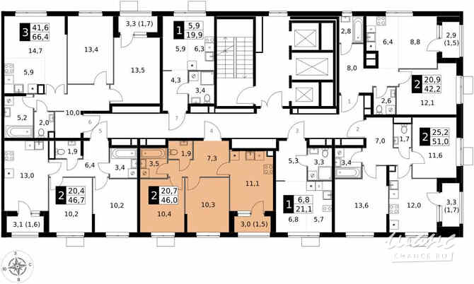 2-к квартира, 46 м², этаж 13/25 Москва - изображение 4