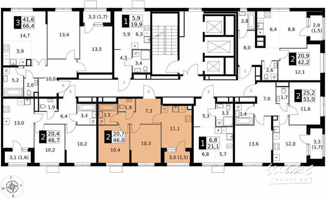 2-к квартира, 46 м², этаж 17/25 Москва - изображение 4