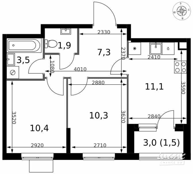 2-к квартира, 46 м², этаж 17/25 Москва - изображение 1