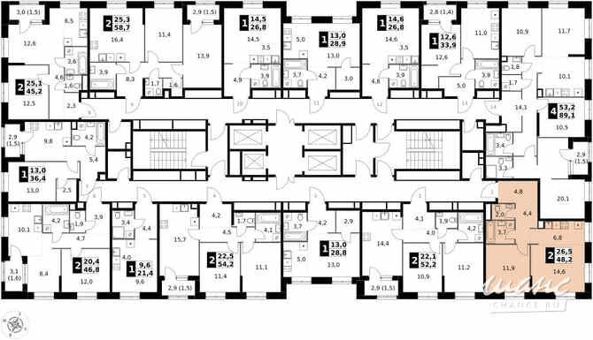 2-к квартира, 48.2 м², этаж 32/32 Москва - изображение 4