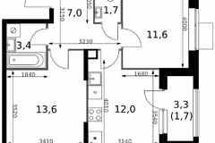 2-к квартира, 51 м², этаж 24/25