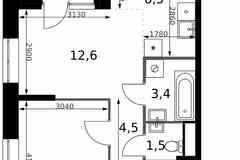2-к квартира, 44.9 м², этаж 20/32