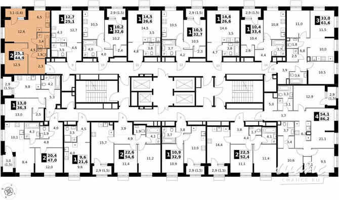 2-к квартира, 44.9 м², этаж 20/32 Москва - изображение 4