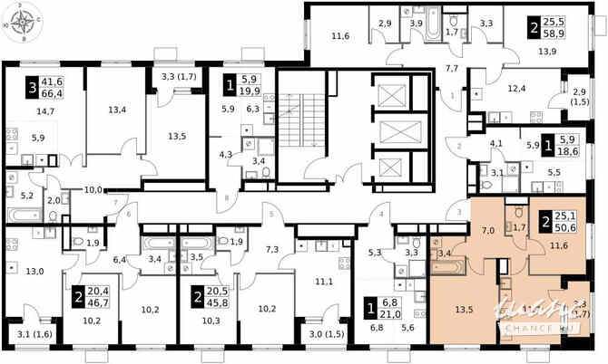 2-к квартира, 50.6 м², этаж 8/25 Москва - изображение 4