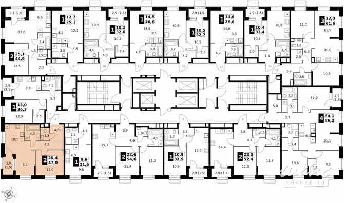 2-к квартира, 47 м², этаж 10/32 Москва - изображение 4