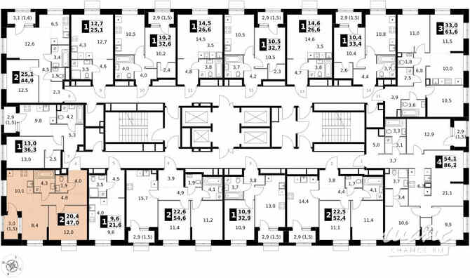 2-к квартира, 47 м², этаж 12/32 Москва - изображение 4